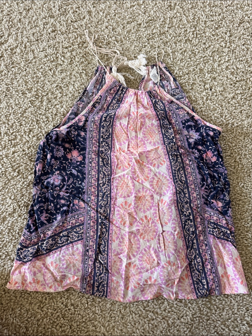 Full tilt Pink Floral Halter Tank Top